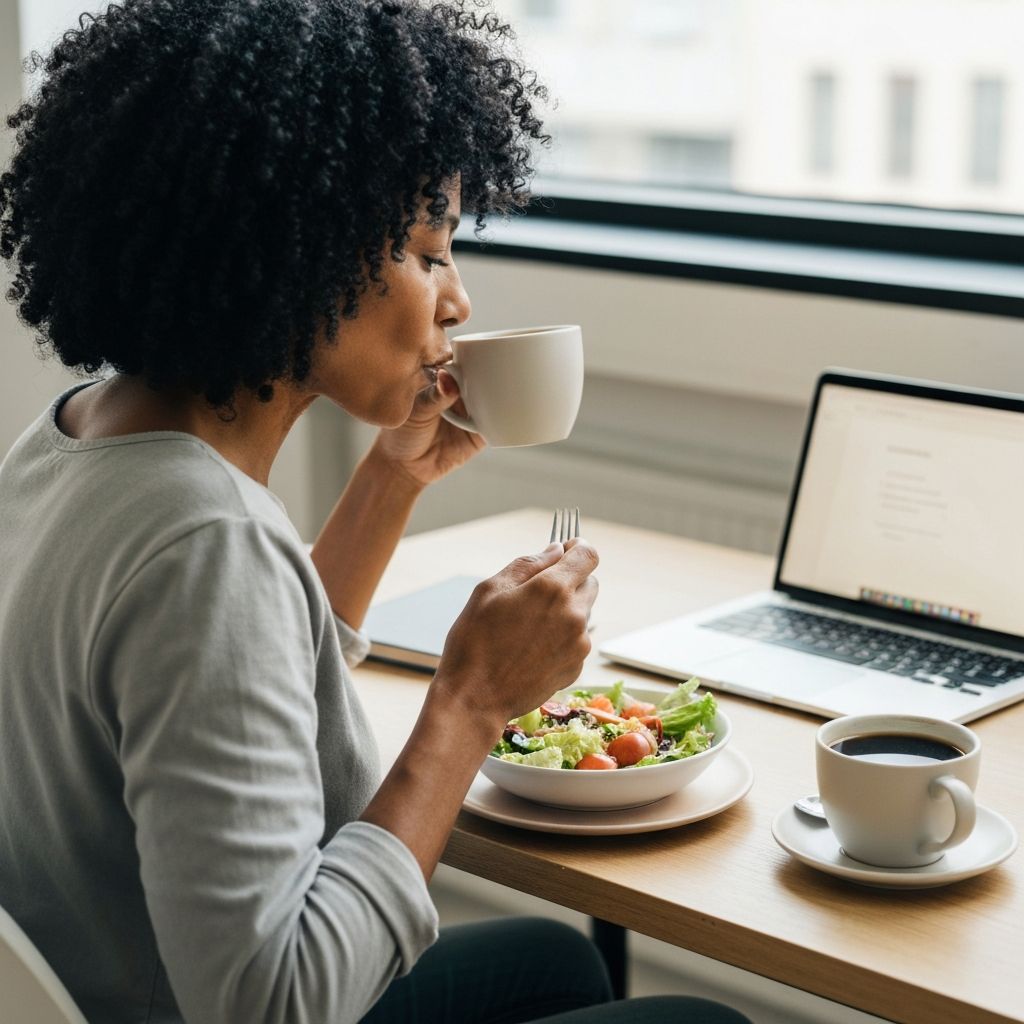 Lunchpaus vid arbetsplats